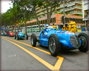 1938 Maserati 8 CTF, 1948 Gordini Type 15 and 1939 Maserati 4 CL at the Monaco Historic Grand Prix