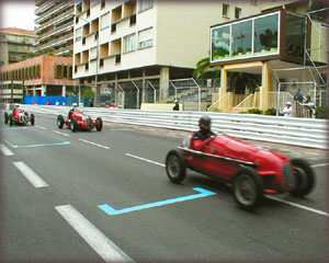 1946 Cisitalia D-46, 1939 Maserati 4 CL and 1932 Alfa Romeo P3 at the Monaco Historic Grand Prix