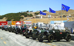 Vintage Bentleys lined up at the Monterey Historic Automobile Races 2001