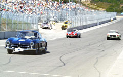 1955 Mercedes-Benz 300 SL, 1954 Kurtis 500 KK and 1953 Glasspar at the Monterey Historic Automobile Races 2001