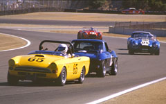 1965 Sunbeam Tiger, 1963 Corvette and 1964 Cobra at the Monterey Historic Automobile Races 2001