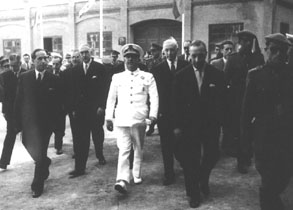 Generalissimo Franco visiting the ENASA factory
